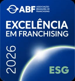 Selo de Excelência em Franchising ABF 2026, com marcador ESG