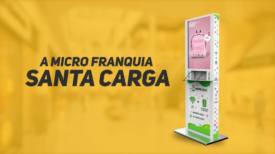 Totem carregador Santa Carga instalado em um estabelecimento